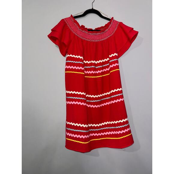 Entro Off the Shoulder Ric Rac Dress - Picture 2 of 3